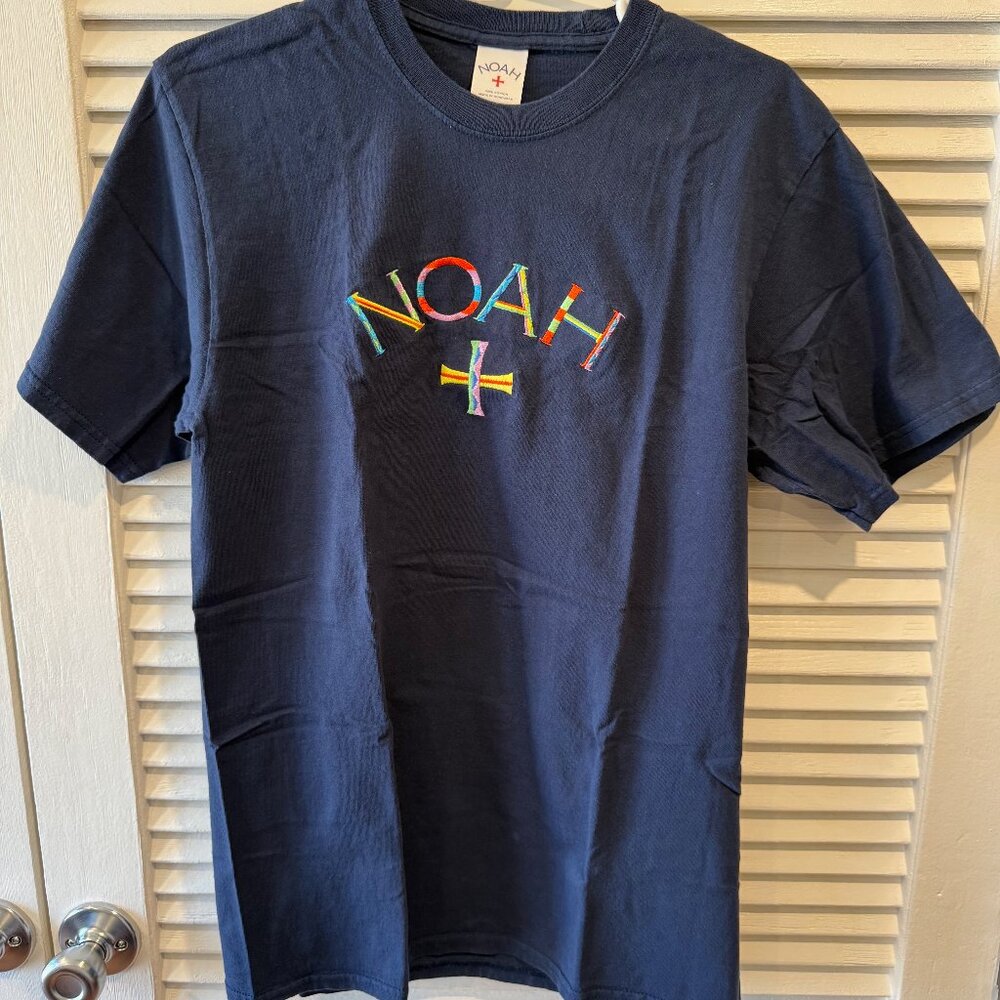 Noah Embroidered Core Logo Navy Tee